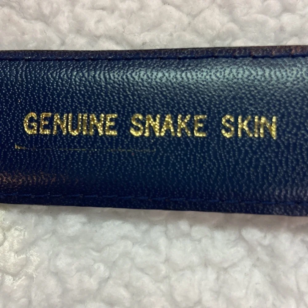Genuine Snake Skin Navy Blue Belt S/M